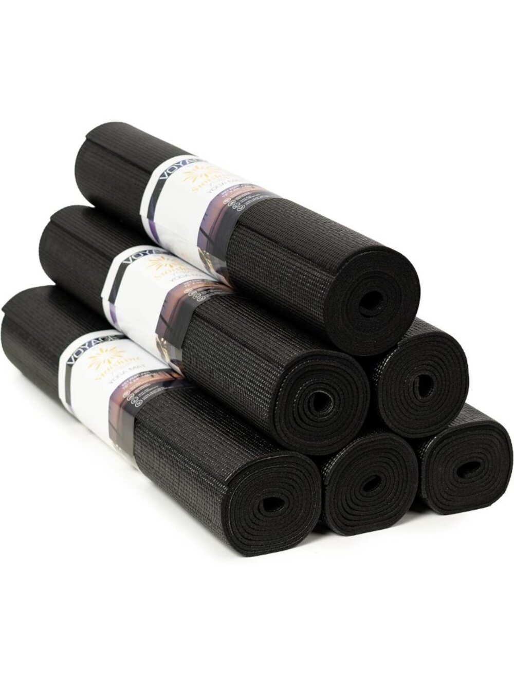 5mm Thick Yoga Mats - 6 Pack, Non-Slip, Extra Long 72x24in for Studio & Home
